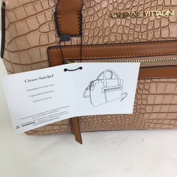 ADRIENNE VITTADINI | Croco Satchel Natural - Picture 14 of 16